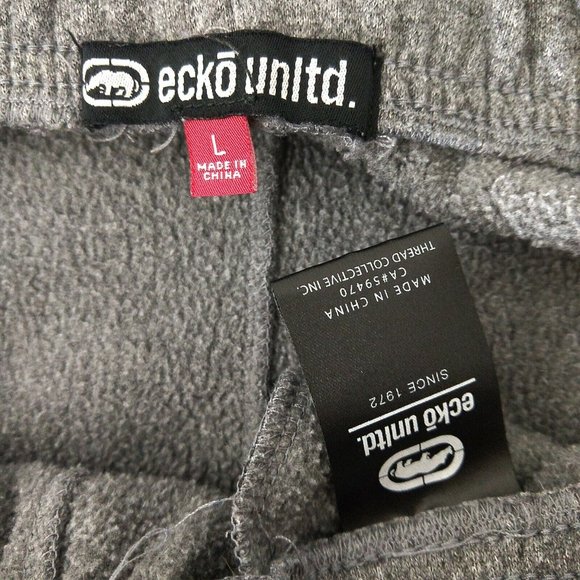 Ecko Unltd Men's Logo Spellout Grey Thick Fleece Jogger Style Sweatpants Size L - Picture 9 of 12